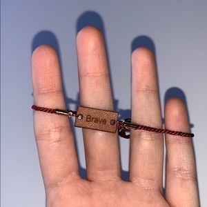 “Brave” Red Adjustable Bracelet